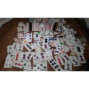 Vintage Assorted Buttons on Cards Big Lot